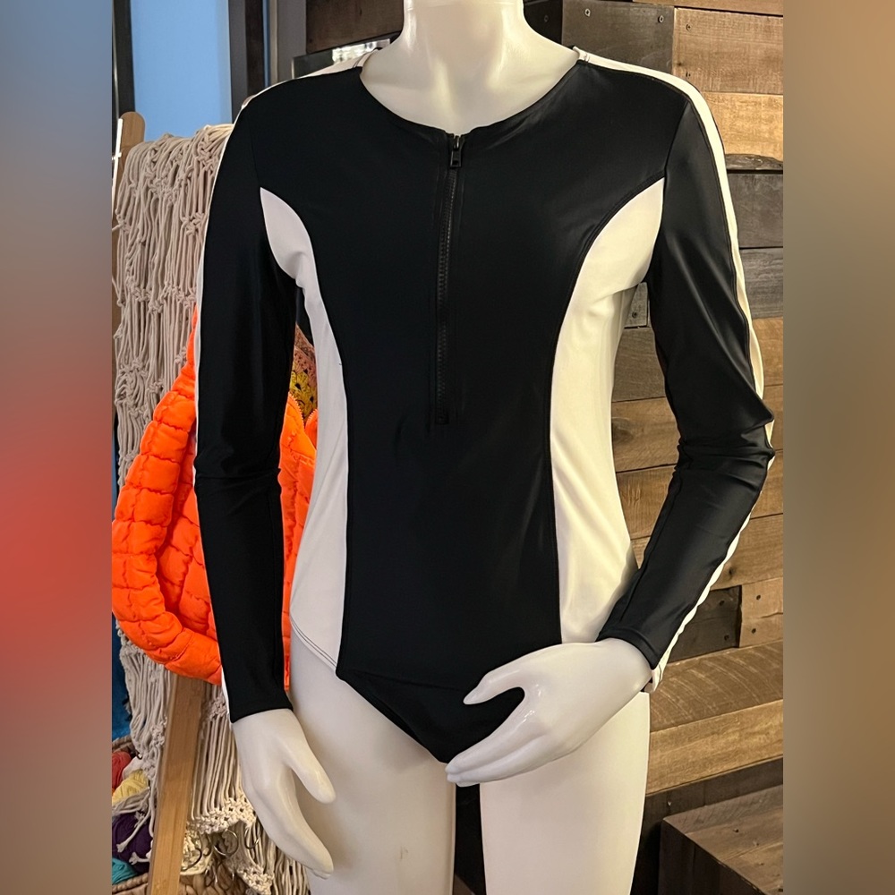 MAR by VIX long sleeve color blocking swimsuit